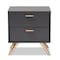 Baxton Studio Kelson Modern and Contemporary Dark Grey and Gold Finished Wood 2-Drawer Nightstand 189-11578-ZORO - alternate 5
